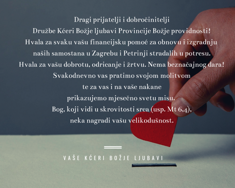 ZAHVALA DOBROČINITELJIMA ZAHVALA DOBROČINITELJIMA